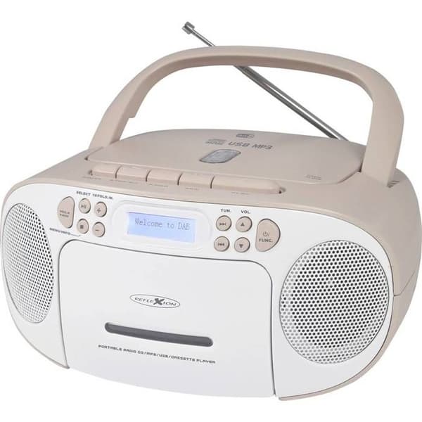 Reflexion Radio-CD-spelare DAB+, DAB, FM AUX, CD, DAB+, Kassett, FM, USB vit, rosa