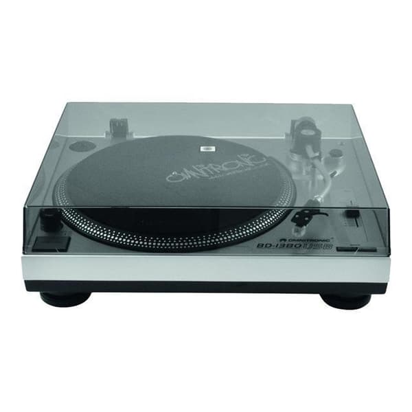 Skivspelare - OMNITRONIC - BD-1380 SILBER - Rem - Diskantkontroll - Dammskydd
