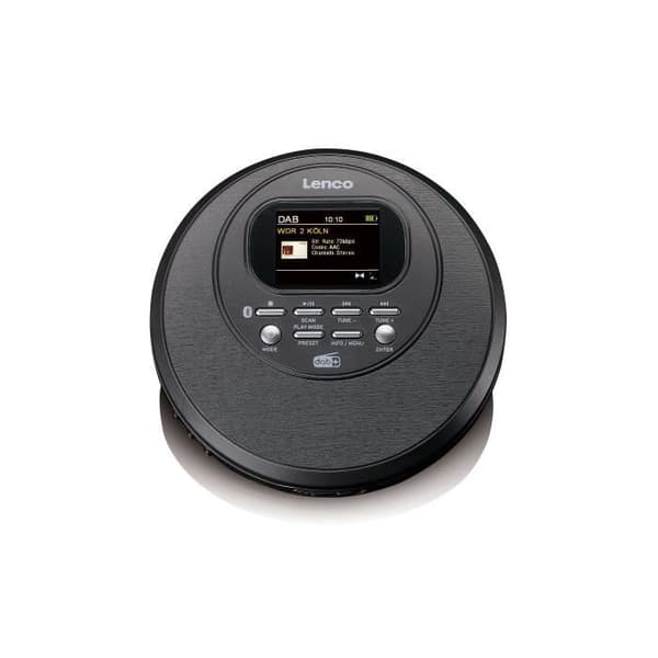 Bärbar CD-spelare med DAB+/FM-radio och Bluetooth® - Lenco CD-500BK - Svart