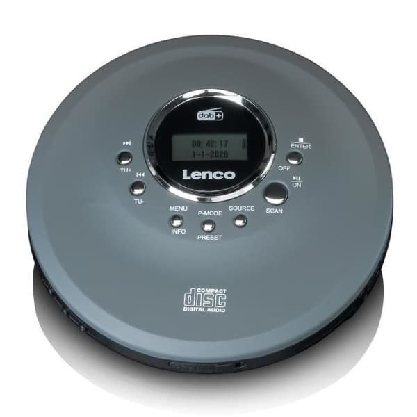 Bärbar CD/MP3-spelare LENCO CD-400GY Antracit - Batterier - CD/MP3-spelare för CD, CD-R, CD-RW