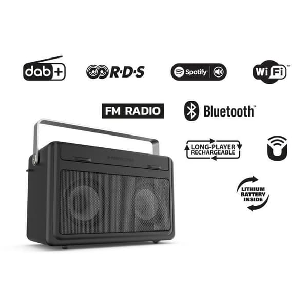 Byggplatsradio - PerfectPro - Audisse - DAB+ och FM - Bluetooth - Integrerat batteri