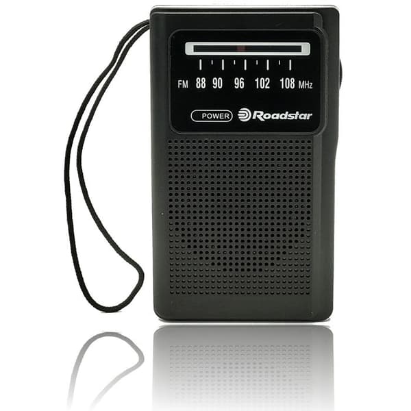 Radio FM Analog, Bärbar, Batteridriven, Hörlursuttag, Liten och Lätt Roadstar TRA-1230BK Svart 33093