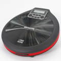 Miniatyrbild 1 av 4: Aiwa PCD-810RD ROT Svart bärbar CD/CD-R/MP3-spelare, med hörlurar och väska, ESP