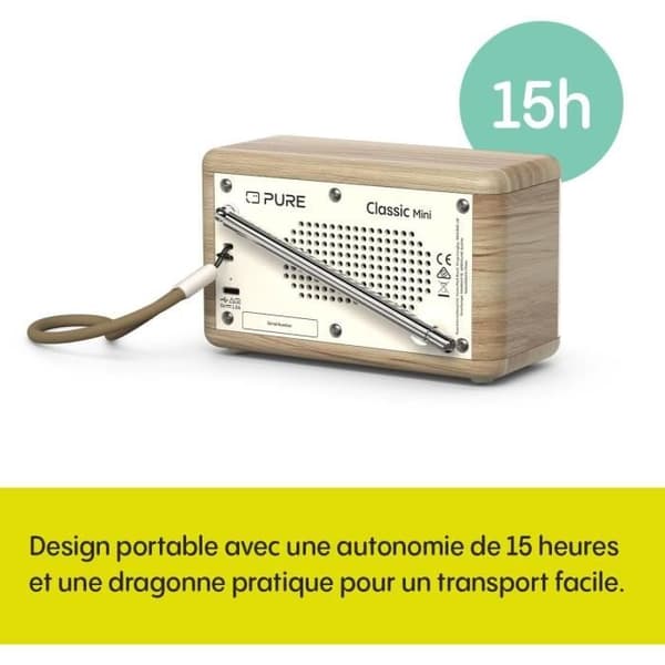 Pure Mini Digital Portable Radio Classic - Dab FM - Bluetooth 5.3