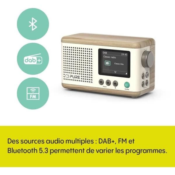 Pure Mini Digital Portable Radio Classic - Dab FM - Bluetooth 5.3