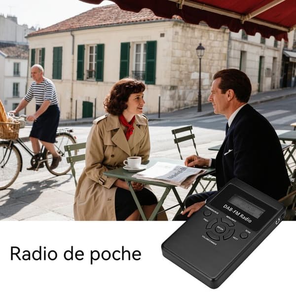 INN® FM/DAB fickradio, digital stereo LCD-display, stöd för Bluetooth MP3 uppspelningsfunktion, svart radio