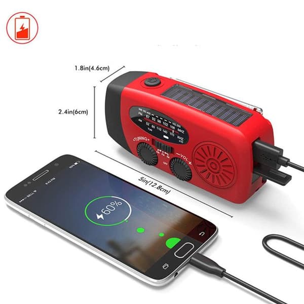 INN® Nödmultifunktionsradio för miljöskydd Solar AM/FM/NOAA Radio Vev Mono Manuell Rou