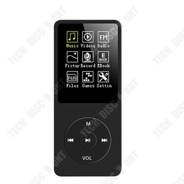 TD® Player JS-01 sport MP3 med en MP4-skärm Kompatibel med minneskort 1.8-Strömmande musik-Svart-Perfomant och bärbar