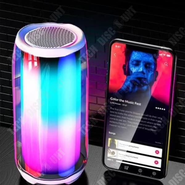 TD® Bluetooth-högtalare Färgglatt ljus Bländande blinkande ljus Trådlös Bluetooth-anslutning Subwoofer Metall
