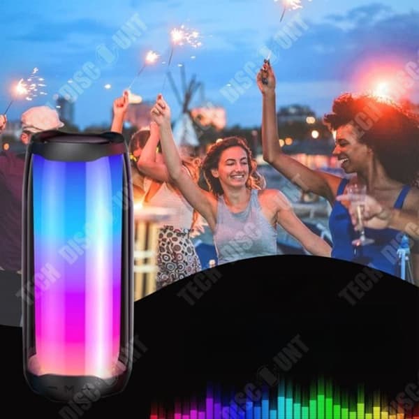 TD® Bluetooth-högtalare Färgglatt ljus Bländande blinkande ljus Trådlös Bluetooth-anslutning Subwoofer Metall