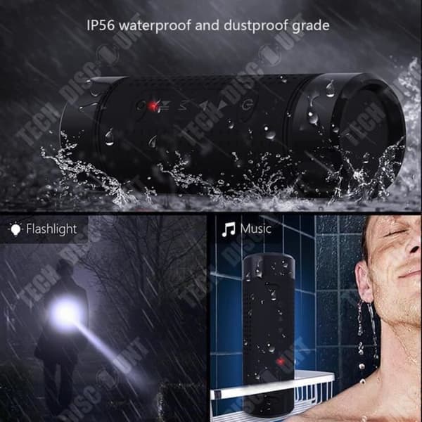 TD® Multifunktionell vattentät Bluetooth-ljudhögtalare Utomhus Bluetooth-anslutning Bärbar starkt ljus USB-gränssnitt Högtalare