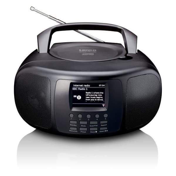 Bärbar internetradio med DAB+/FM, Bluetooth®, CD-spelare och stor LCD-färgskärm - Lenco - SCD-6000BK