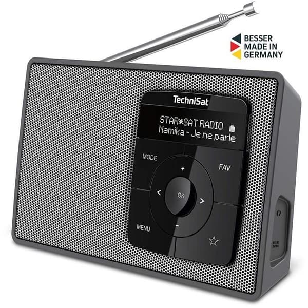Radio DAB+/FM - TechniSat - DIGITRADIO 2 - Stereo - Bluetooth - Svart/silver