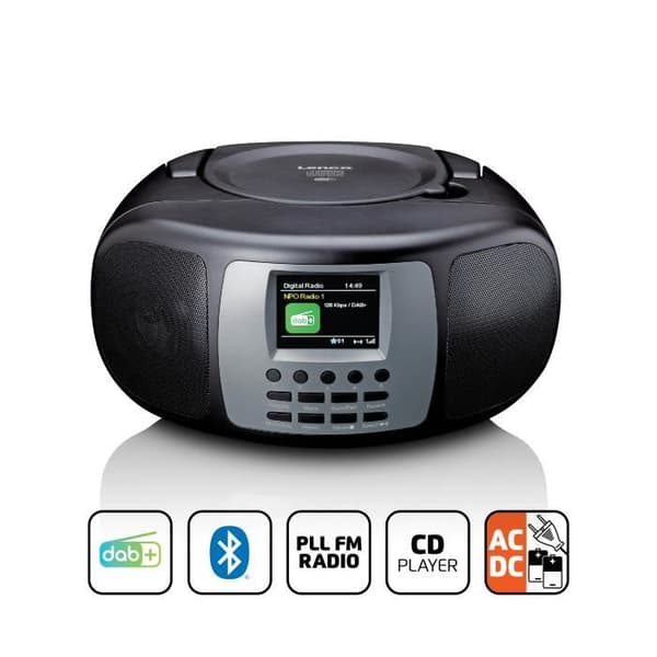 DAB+/FM bärbar radio - Lenco - SCD-860BK - Bluetooth - CD-spelare - 2,4-tums färg-TFT LCD-skärm