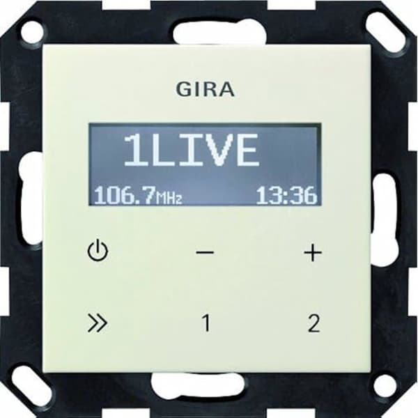 Inbyggd RDS-radio - GIRA - 228401 - Kremvit - Utan högtalare - System 55
