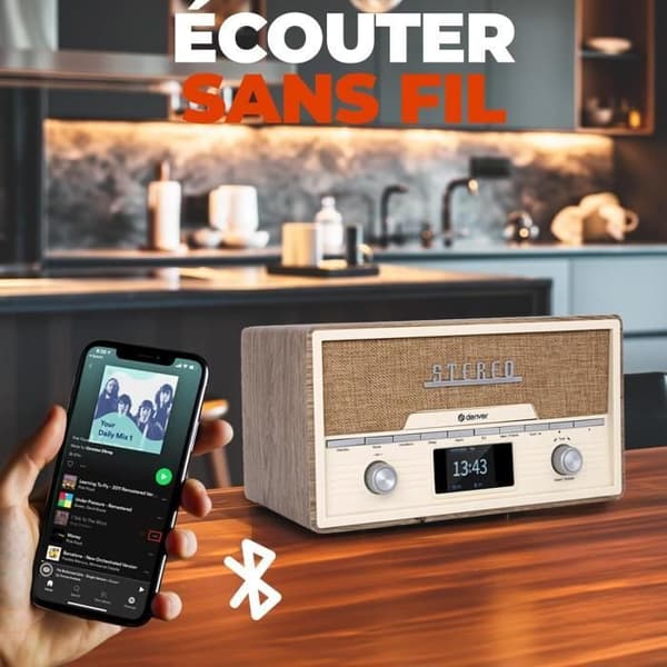 CD-spelare - Denver - MDA525LW - Bluetooth - DAB/FM - 20 förinställda stationer