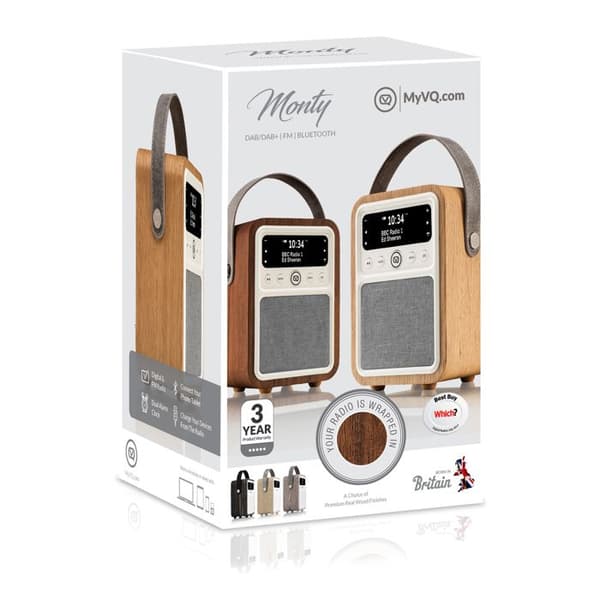 Portabel DAB-radio - VIEW QUEST - Monty - 10 Watt - Bluetooth - Valnöt