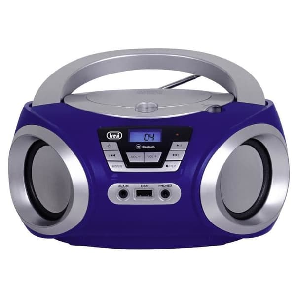Trevi CMP 544 BT Boombox bärbart stereosystem - CD-spelare, FM-radio, USB, Bluetooth - Blå