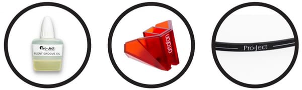 Underhållskit för DEBUT Carbon och EVO skivspelare Pro-Ject underhållsset TOP