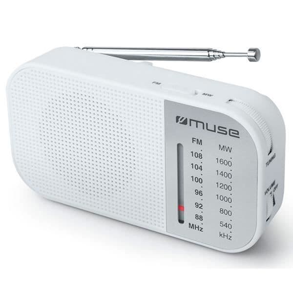 Bärbar radio - MUSE - M-025 RW - AM / FM - Teleskopantenn - Inbyggd högtalare