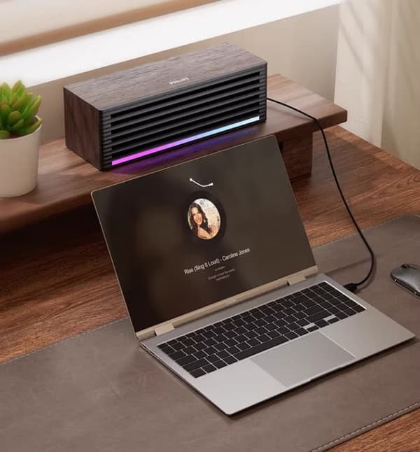 Philips SPA3709 kablet computer Bluetooth-kablede multimediehøjttalere i træ til skriveborde og kontorer