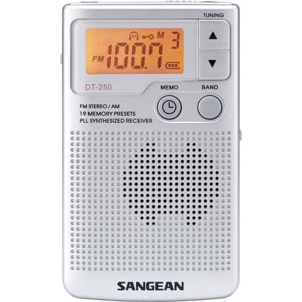 SANGEAN DT-250 Grå Bärbar Radio - AM/FM Digital Radio Tuner