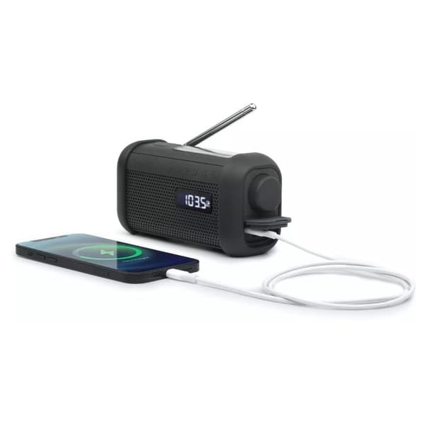 Bärbar Radio - MUSE - MH-08 MB - Dynamo/Solenergi - Bluetooth/NFC - Ljus/Siren/Klocka