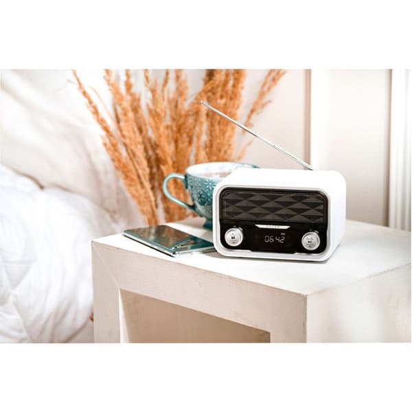 Radio Bluetooth, FM-tuner, MP3-föreläsning, USB-port och SD-kort, Trådlös, Bärbar Adler AD1185 Vit 39181
