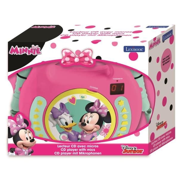 Bärbar CD-spelare med 2 mikrofoner Disney Minnie