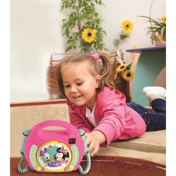 Bärbar CD-spelare med 2 mikrofoner Disney Minnie
