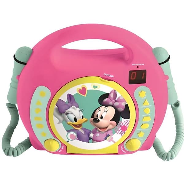Bärbar CD-spelare med 2 mikrofoner Disney Minnie