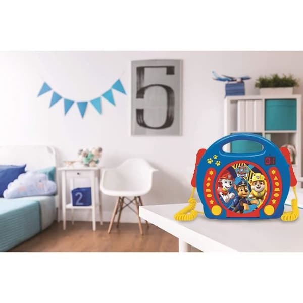 Bärbar CD-spelare med 2 Paw Patrol-mikrofoner