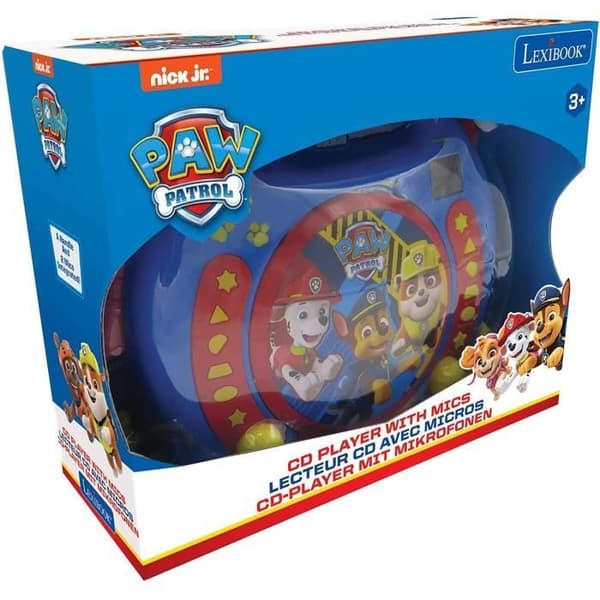 Bärbar CD-spelare med 2 Paw Patrol-mikrofoner