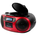 Miniatyrbild 4 av 4: Aiwa BBTC-550RD röd bärbar hifi-radio med CD, kassett, Bluetooth och USB