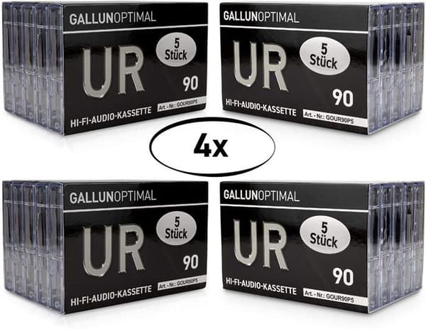 Walkman - CD-spelare - Gallunoptimal kassett - GOUR90P5 - UR90 Parti med 20 tomma ljudkassetter 90 min