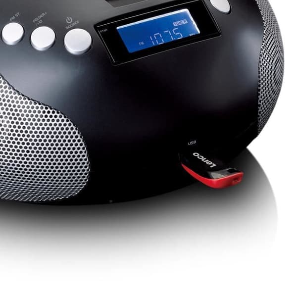 Lenco SCD-331BK - Bärbar radio och CD/MP3-spelare med USB och Bluetooth® - Svart