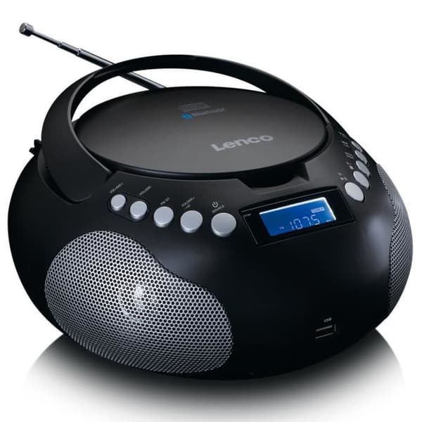 Lenco SCD-331BK - Bärbar radio och CD/MP3-spelare med USB och Bluetooth® - Svart