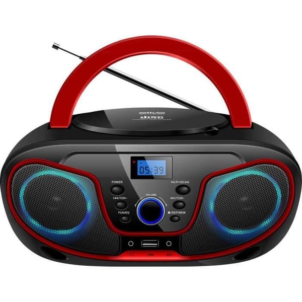 FM Silva Schneider MPC 19.4 USB 210718 AUX, CD, USB Svart/Röd 1 st(ar)