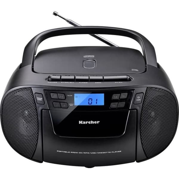 Karcher RR 5045 Radio CD-spelare FM AUX, CD, Kassett, FM, USB svart