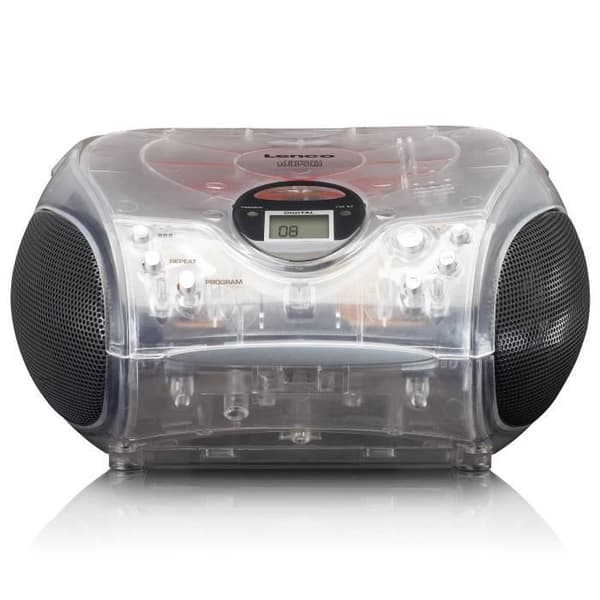Lenco SCD-24TR - Bärbar radio med CD-spelare - Genomskinlig