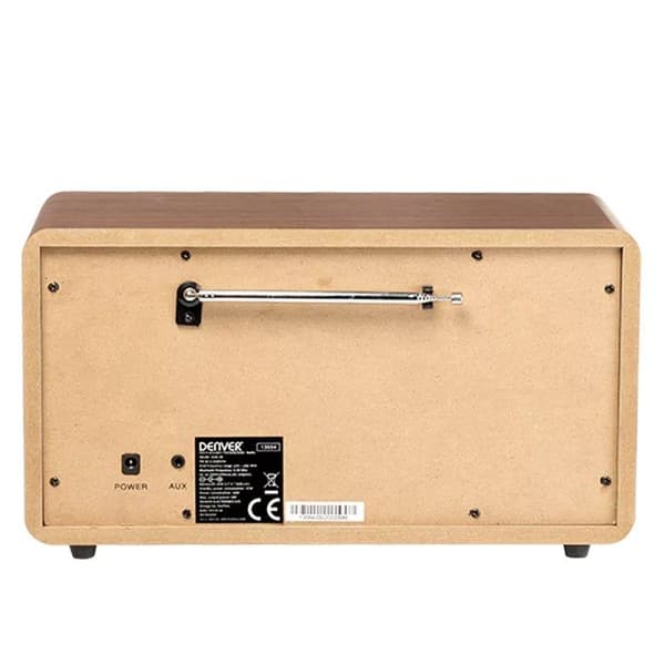 DAB Denver DAB-36 bärbar radio - Bluetooth - 10 Watt - Trähölje