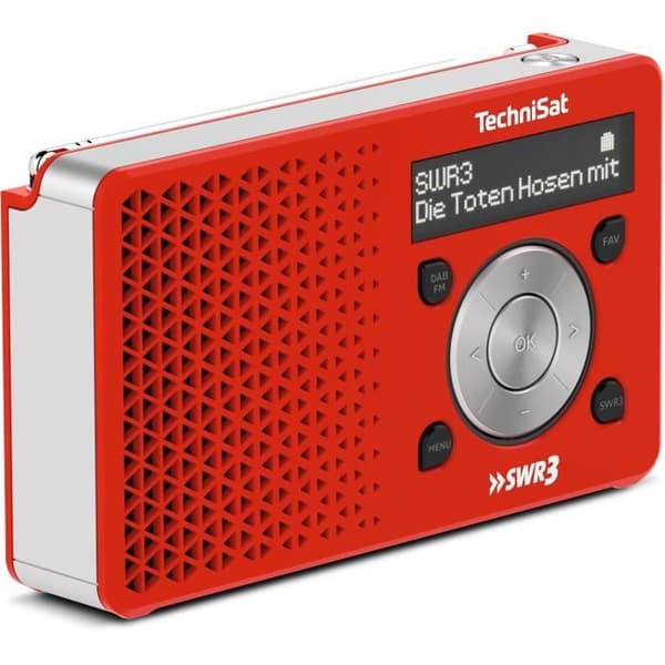 DAB portabel radio - TECHNISAT - DigitRadio 1 - Röd, Vit - 1 Watt - Extern