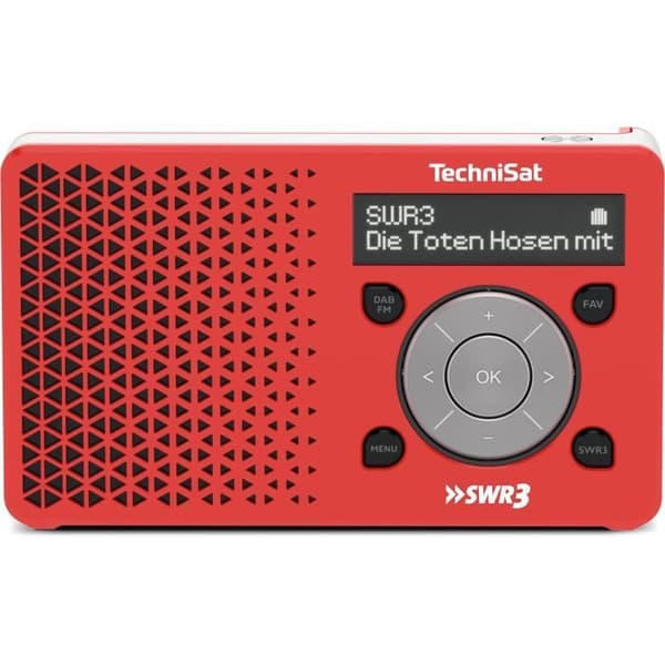 DAB portabel radio - TECHNISAT - DigitRadio 1 - Röd, Vit - 1 Watt - Extern