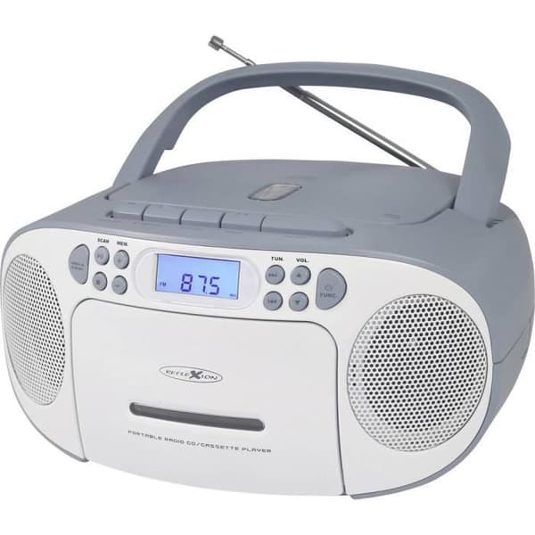 Reflexion RCR2260BL Radio CD-spelare FM AUX, CD, Kassett, FM Blå-Vit