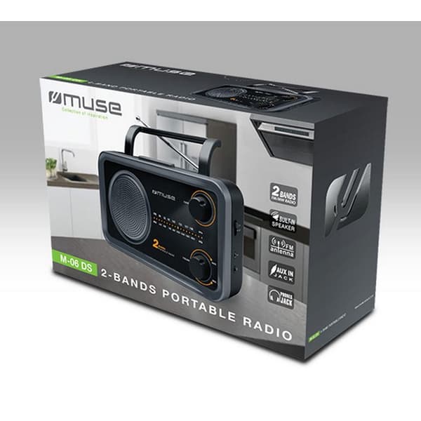 Bärbar radio - MUSE - M06DS - 2 band - Bluetooth - Batteri av typ C