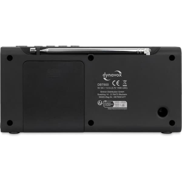 Bärbar DAB Radio - Dynavox - DBT200 - Bluetooth 5.0 - Färg TFT Skärm - Drivs av Batterier/USB-C