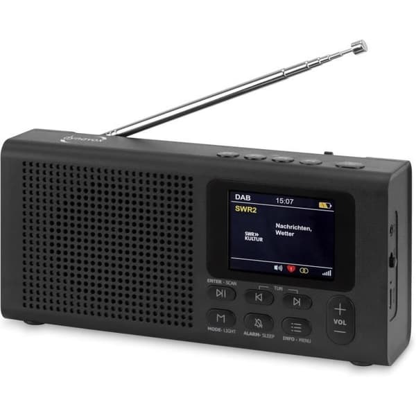 Bärbar DAB Radio - Dynavox - DBT200 - Bluetooth 5.0 - Färg TFT Skärm - Drivs av Batterier/USB-C