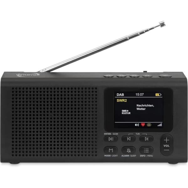 Bärbar DAB Radio - Dynavox - DBT200 - Bluetooth 5.0 - Färg TFT Skärm - Drivs av Batterier/USB-C