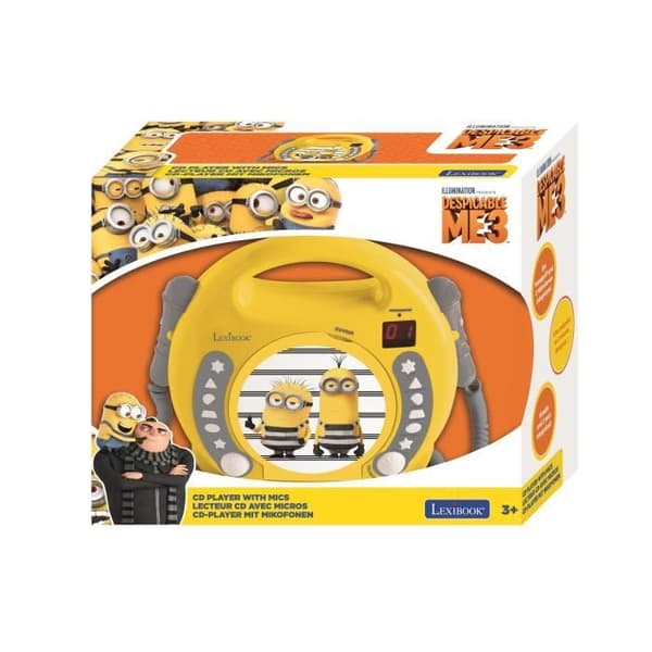 Bärbar CD-spelare med 2 mikrofoner The Minions