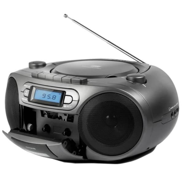 Aiwa BBTC-550MG Grå bärbar CD-spelare med radio, kassett, Bluetooth och USB